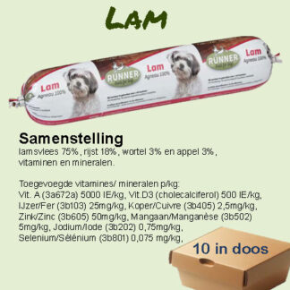 100% Lam worst 400gr (per doos 10st)