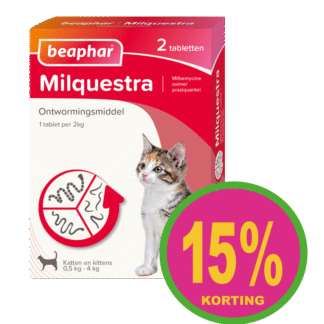 Ontwormen kat klein/kitten 0,5-4kg 2tabl ACTIE