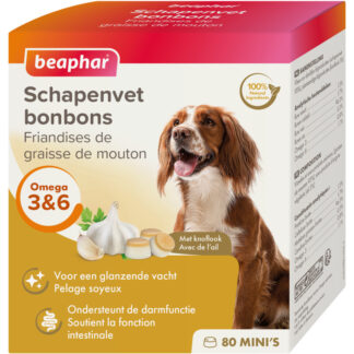 Beaphar schapenvet bonbons mini knoflook 245gr ACTIE