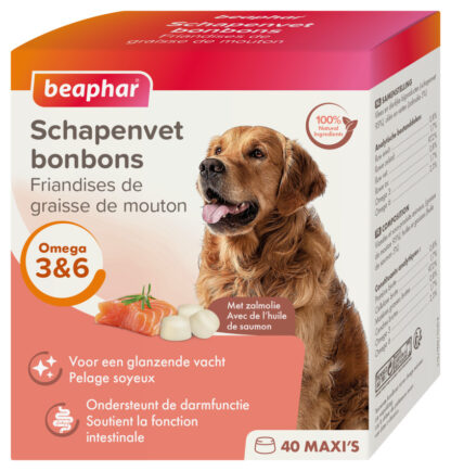 Beaphar schapenvet bonbons zalm 245gr ACTIE