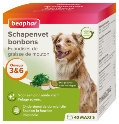 Beaphar schapenvet bonbons zeewier 245gr ACTIE