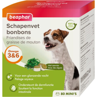 Beaphar schapenvet bonbons mini zeewier 245gr ACTIE