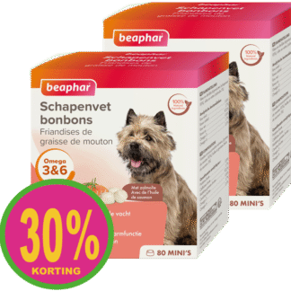 2x Beaphar schapenvet bonbons mini zalm 245gr ACTIE
