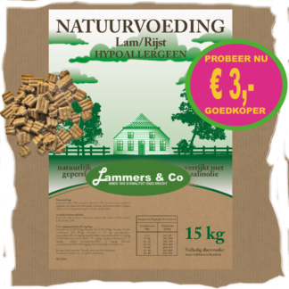 Lam/Rijst geperste brok 15kg - Lammers&Co