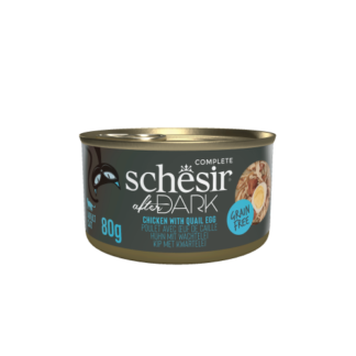 Schesir After Dark kat blik bouillon kip&kwartelei 12x 80gram
