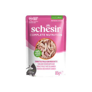 Schesir Complete&Balanced kat pouch gelei tonijn&kip&ham 12x 85gram