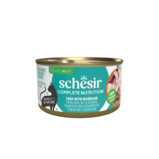 Schesir Complete&Balanced kat blik gelei tonijn&zeebrasem 12x 85gram