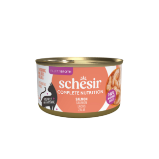 Schesir Complete&Balanced kat blik bouillon zalm 12x 85gram
