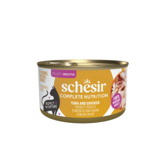 Schesir Complete&Balanced kat blik bouillon tonijn&kip 12x 85gram