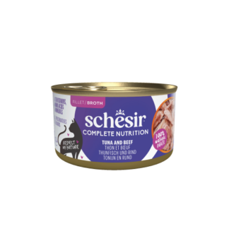 Schesir Complete&Balanced kat blik bouillon tonijn&rund 12x 85gram
