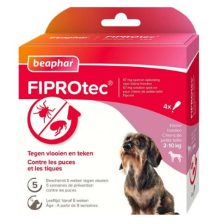 Beaphar FIPROtec parasietbehand hond 2-10kg 4pip