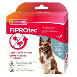 Beaphar FIPROtec parasietbehand hond 10-20kg 4pip