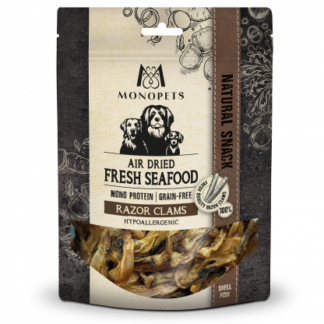 Monopets Fresh Fish air dried snacks seafood razor clams 70gr
